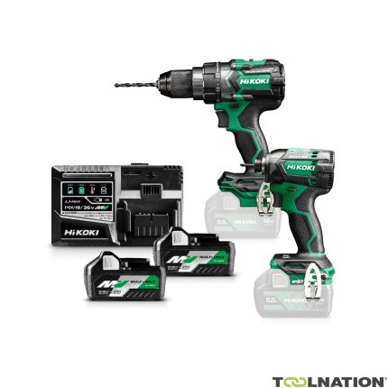 Hikoki Comboset: DS18DC ACCU BOOR-SCHROEFMACHINE - 18V - 140 Nm + WH18DC ACCU SLAGSCHROEVENDRAAIER 18V - 1/4" - BRUSHLESS - 210 Nm - IP56 - MultiVolt