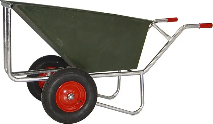 [K1702] Mestkruiwagen 170L - Poly bak - verzinkt - 2wielen