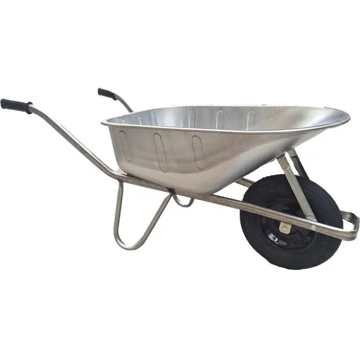 VABOR Kruiwagen Bak 90L 1.1mm electrolytisch verzinkt - 2PLY Luchtband - metalen velg - ovale buis