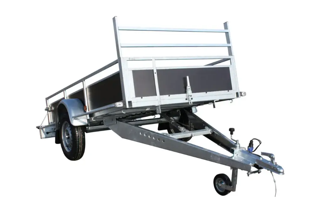 BW Trailer - Bakaanhangwagen 2540x1300x380 - EA - Bruin hout - 750kg - Kipgasveer met oprijplaat 750mm traanplaat - antislip