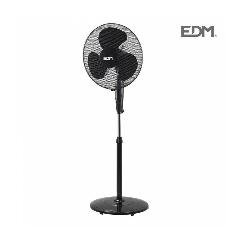 Staande ventilator met ronde voet - 45W - 40cm doorsnee - verstelbare hoogte 110-130cm