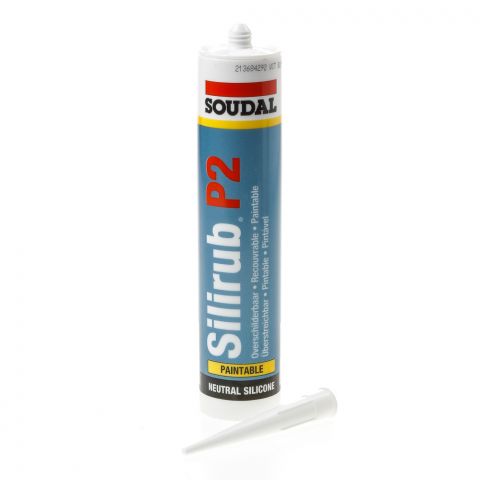 [115962] Soudal 300mL Silirub P2 wit RAL9010