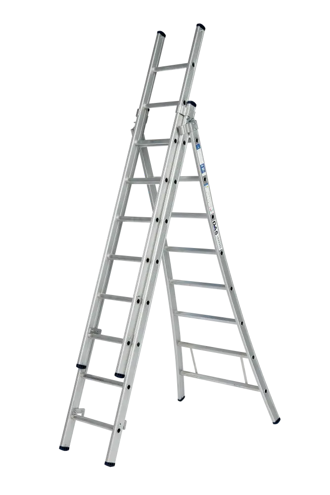 DAS 3-delige schuifladder 'Atlas' 8 sporten