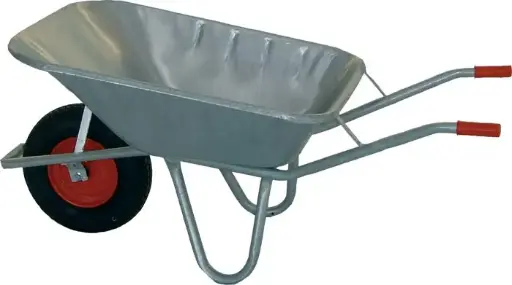 [RG120] Platte Mestkruiwagen 120L - Verzinkt - Enkel wiel