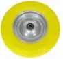 [9062002] Kruiwagenwiel compleet Geel PU volle band metalen velg +as