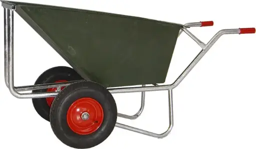 [K1702] Mestkruiwagen 170L - Poly bak - verzinkt - 2wielen