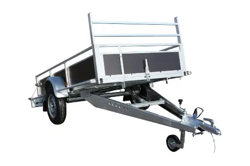 BW Trailer - Bakaanhangwagen 2540x1300x380 - EA - Bruin hout - 750kg - Kipgasveer met oprijplaat 750mm traanplaat - antislip