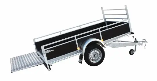 BW Trailer - Bakaanhangwagen 2540x1300x380 - EA - ALU - 750kg - Kipgasveer met oprijplaat 750mm traanplaat - antislip