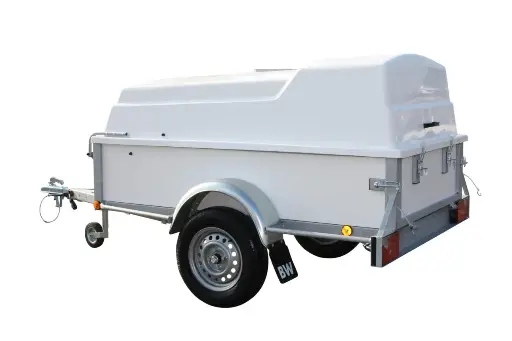 BW Trailer - Gesloten aanhangwagen - Poly dak - 2000x1100x800 - EA - Met achterspon